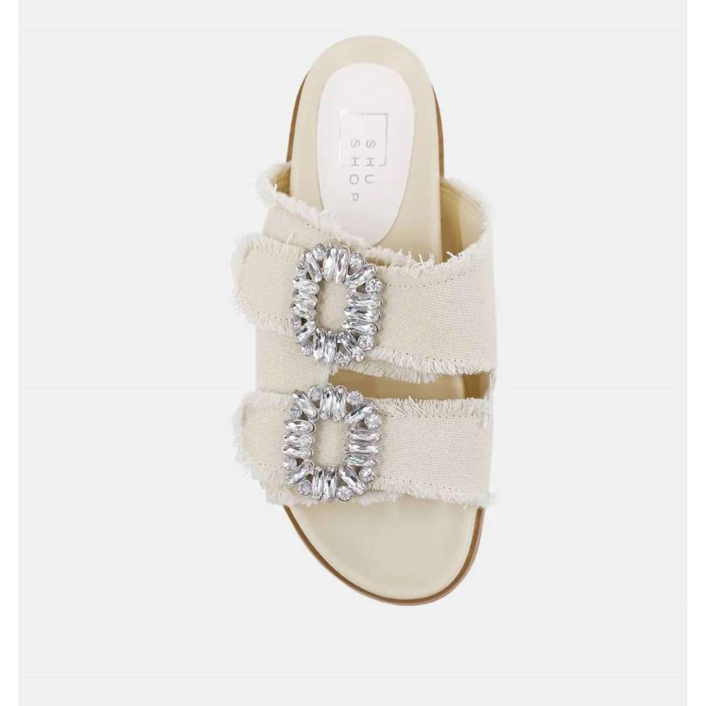 NEW SHU SHOP bridget sandals in beige canvas